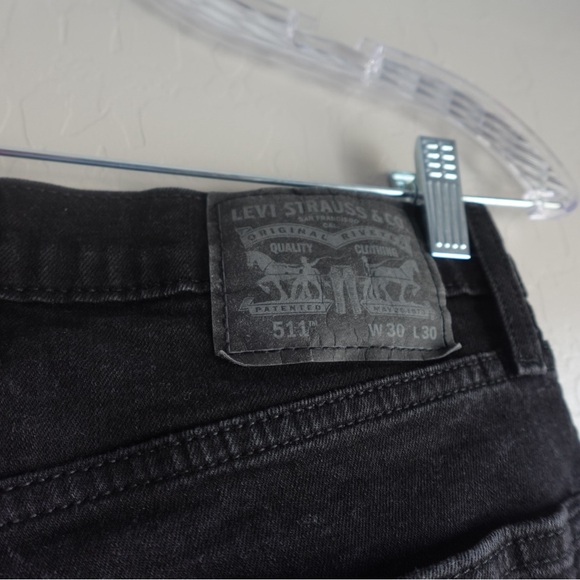 Men’s Levi’s 511 Black Denim Jeans W30 L30 - Picture 6 of 8